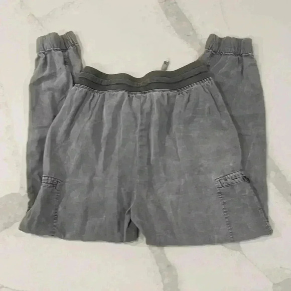 Aerie Charcoal Cargo Jogger Pants Pockets Drawstring Waist Women's Small Utility - Picture 7 of 9